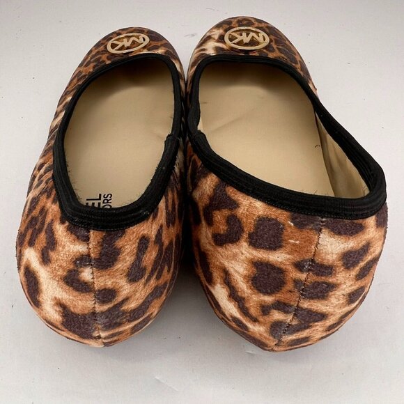 Michael Kors Womens Brown Faye Cheetah Calf Hair Slip-On Size 5 Ballet Flats - Picture 5 of 11